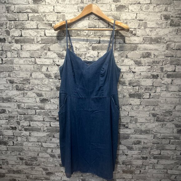 EUC Market & Spruce Women's Mini Denim Dress Size 2X - Picture 1 of 14
